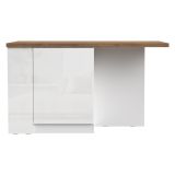 Isola da Cucina Bianco Lucido Marrone Noce un Ripiano 2 Vani 160x80x90h cm, Un'anta Made in Italy - Migabato