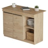 Isola da Cucina Marrone Rovere 2 Ripiani 4 Vani 120x60x88h cm, 2 Ante - Corsico