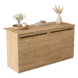 Isola da Cucina Marrone Rovere 2 Ripiani 4 Vani 160x60x90h cm, 4 Ante - Fossalto