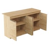 Isola da Cucina Marrone Rovere 2 Ripiani 4 Vani 160x60x90h cm, 4 Ante - Fossalto