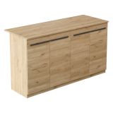 Isola da Cucina Marrone Rovere 2 Ripiani 4 Vani 160x60x90h cm, 4 Ante - Fossalto