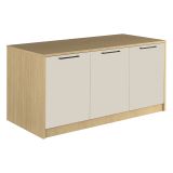 Isola da Cucina Marrone Rovere Beige Cashmere 2 Ripiani 4 Vani 170x80x90h cm, 3 Ante Made in Italy - Mapalesi