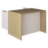 Isola da Cucina Marrone Rovere Beige Cashmere un Ripiano 2 Vani 115x80x90h cm, 2 Ante Made in Italy - Manotere