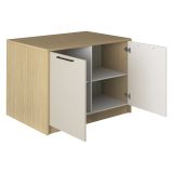 Isola da Cucina Marrone Rovere Beige Cashmere un Ripiano 2 Vani 115x80x90h cm, 2 Ante Made in Italy - Manotere