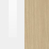 Isola da Cucina Marrone Rovere Bianco Lucido un Ripiano 2 Vani 115x80x90h cm, 2 Ante Made in Italy - Manotere