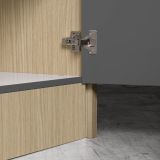 Isola da Cucina Marrone Rovere Nero Antracite 2 Ripiani 4 Vani 225x80x90h cm, 4 Ante Made in Italy - Mapana