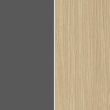 Isola da Cucina Marrone Rovere Nero Antracite un Ripiano 2 Vani 115x80x90h cm, 2 Ante Made in Italy - Manotere