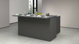 Isola da cucina Patrizio, Tavolo ausiliario portaoggetti, 100% Made in Italy, 155x90h90 cm, Antracite e Ardesia