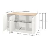 Isola per cucina moderna 155x90x90h cm bianca lucida e ardesia - Tartaro