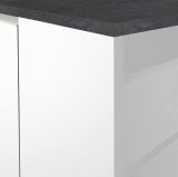 Isola per cucina moderna 155x90x90h cm bianca lucida e ardesia - Tartaro