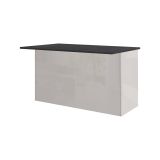 Isola per cucina moderna 155x90x90h cm bianca lucida e ardesia - Tartaro