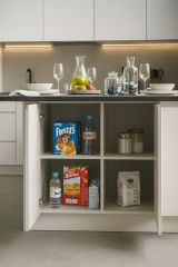 Isola per cucina moderna 155x90x90h cm bianca lucida e ardesia - Tartaro