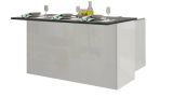 Isola per cucina moderna 155x90x90h cm bianca lucida e ardesia - Tartaro