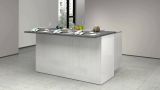 Isola per cucina moderna 155x90x90h cm bianca lucida e ardesia - Tartaro