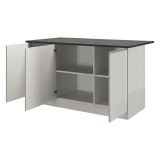 Isola per cucina moderna 155x90x90h cm bianca lucida e ardesia - Tartaro