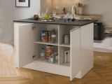 Isola per cucina moderna 155x90x90h cm bianca lucida e ardesia - Tartaro