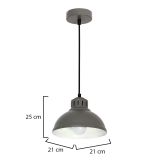 Lampada a Sospensione Grigio, - Cerenzia