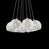 Lampada a sospensione, Lampadario, Luminare sospeso, Lampada a pendente, 38x38h33 cm, Cromo