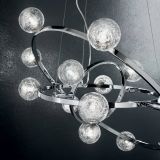 Lampada a sospensione, Lampadario, Luminare sospeso, Lampada a pendente, 61x61h36 cm, Cromo