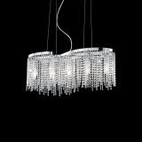 Lampada a sospensione, Lampadario, Luminare sospeso, Lampada a pendente, 65x19h40 cm, Cromo