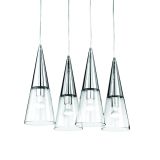 Lampada a sospensione, Lampadario, Luminare sospeso, Lampada a pendente, 67x29h46 cm, Cromo
