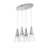 Lampada a sospensione, Lampadario, Luminare sospeso, Lampada a pendente, 67x29h46 cm, Cromo