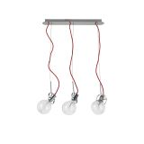 Lampada a sospensione, Lampadario, Luminare sospeso, Lampada a pendente, Made in Italy, 12x58h13 cm, Cromo