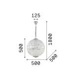 Lampada a sospensione LUXOR SP8, Lampadario, Luminare sospeso, Lampada a pendente, 50x50h75 cm, Cromo