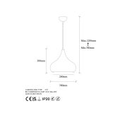 Lampada a Sospensione Marrone Rame 942flg1316 - Ricco
