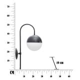 Lampada da Parete Nero Bianco Necessaria 1 Lampadina Attacco e14, Indoor - Haines