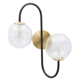 Lampada da Parete Nero oro Necessarie 2 Lampadine Attacco e14, Indoor - Buzios