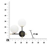 Lampada da Parete Nero oro Necessarie 2 Lampadine Attacco e14, Indoor - Valpar