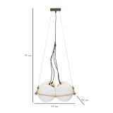 Lampada da Soffitto oro Bianco Necessarie 4 Lampadine Colore Struttura Bianco, Materiale Struttura in Vetro - Dariniti