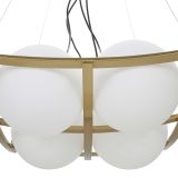 Lampada da Soffitto oro Bianco Necessarie 4 Lampadine Colore Struttura Bianco, Materiale Struttura in Vetro - Dariniti