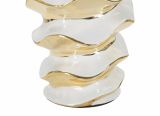 Lampada da tavolo Ashcan, 33x33 h53 cm, Bianco e Oro