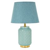 Lampada da Tavolo Azzurro Turchese oro Necessaria 1 Lampadina Attacco e27, Paralume - Cordov