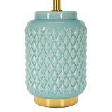 Lampada da Tavolo Azzurro Turchese oro Necessaria 1 Lampadina Attacco e27, Paralume - Cordov