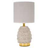 Lampada da Tavolo Beige oro Necessaria 1 Lampadina Attacco e14, Paralume - Talkee