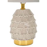 Lampada da Tavolo Beige oro Necessaria 1 Lampadina Attacco e14, Paralume - Talkee