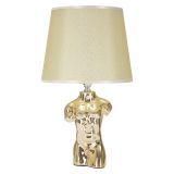 Lampada da Tavolo Beige oro Necessaria 1 Lampadina Attacco e27, Paralume - Bafala