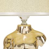Lampada da Tavolo Beige oro Necessaria 1 Lampadina Attacco e27, Paralume - Bafala