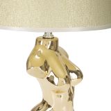 Lampada da Tavolo Beige oro Necessaria 1 Lampadina Attacco e27, Paralume - Bafapa
