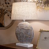 Lampada da Tavolo Beige oro Necessaria 1 Lampadina Attacco e27, Paralume - Fale