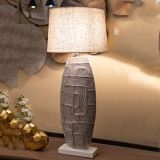 Lampada da Tavolo Beige oro Necessaria 1 Lampadina Attacco e27, Paralume - Falekaza