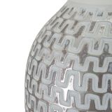 Lampada da Tavolo Bianco Argento Necessaria 1 Lampadina Attacco e27, Paralume - Balosemo