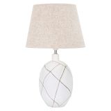 Lampada da Tavolo Bianco Beige Necessaria 1 Lampadina Attacco e27, Paralume - Baha