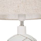 Lampada da Tavolo Bianco Beige Necessaria 1 Lampadina Attacco e27, Paralume - Baha