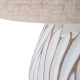 Lampada da Tavolo Bianco Beige Necessaria 1 Lampadina Attacco e27, Paralume - Baka
