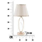 Lampada da Tavolo Bianco Crema oro Necessaria 1 Lampadina Attacco e27, Paralume - Kars