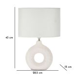 Lampada da Tavolo Bianco Necessaria 1 Lampadina Attacco e14, Paralume - Mirny